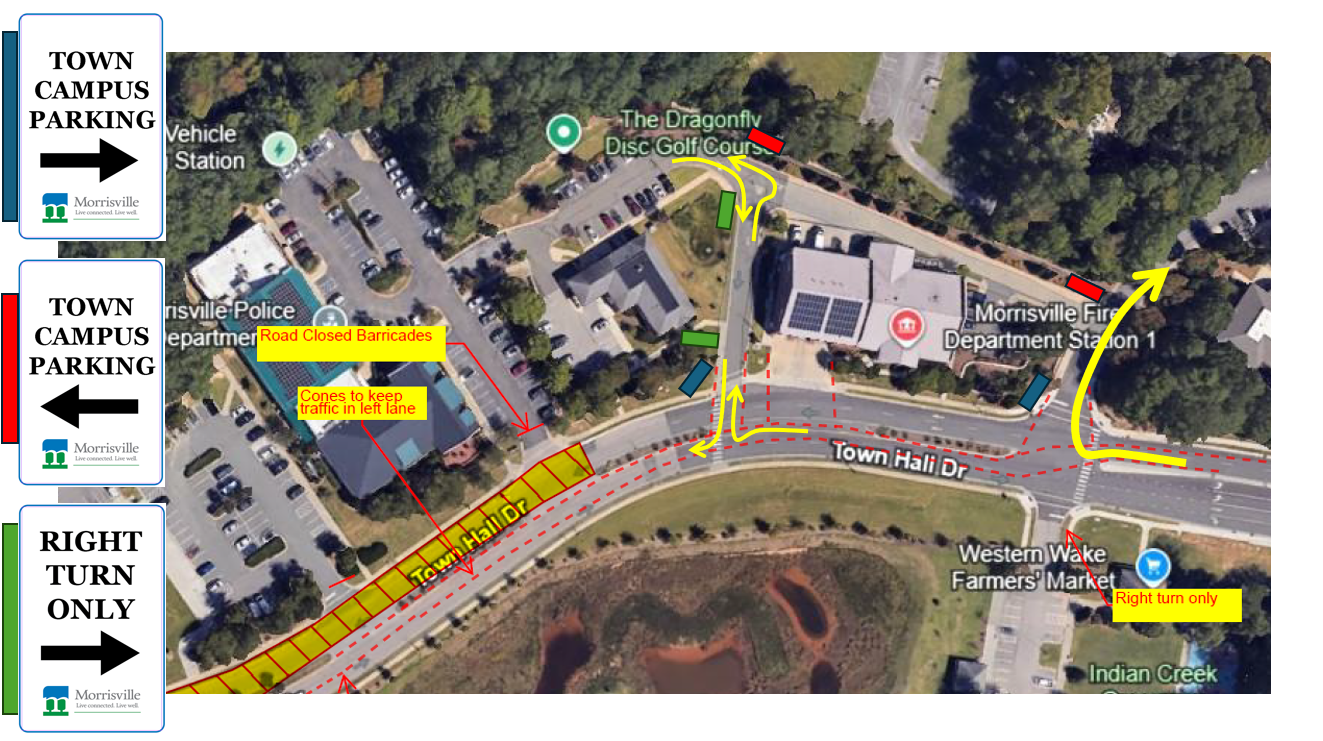 Parking at Town Hall and campus