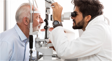 older gentleman getting an eye test